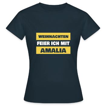 Prénom Amalia - T-shirt Femme - marine - Devant - AI Model Female 172 dark (172cm)