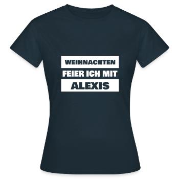Alexis als Vorname - Frauen T-Shirt - Navy - Vorne - AI Model Female 172 dark (172cm)