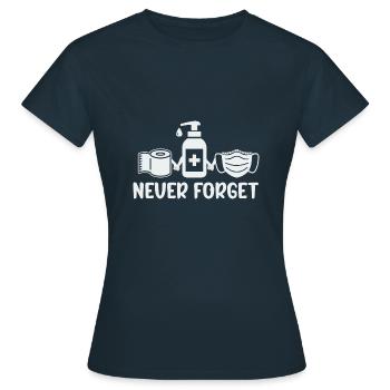 N’oubliez jamais de porter des masques Maladie - T-shirt Femme - marine - Devant - AI Model Female 172 dark (172cm)