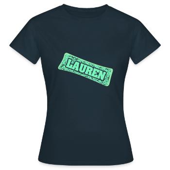 Nom de naissance Lauren - T-shirt Femme - marine - Devant - AI Model Female 172 dark (172cm)