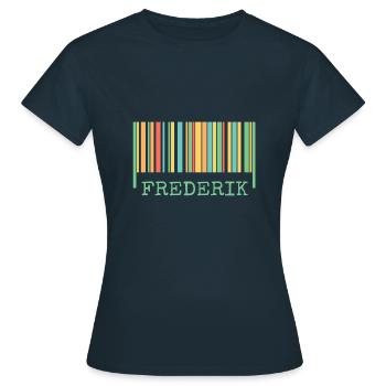 Bar code Frederik - Women's T-Shirt - navy - Front - AI Model Female 172 dark (172cm)