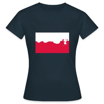 Polen - Frauen T-Shirt - Navy - Vorne - AI Model Female 172 dark (172cm)