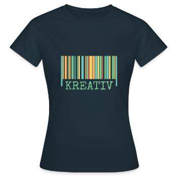 Strichcode Kreativ Kreativität - Frauen T-Shirt - Navy - Vorne - AI Model Female 172 dark (172cm)