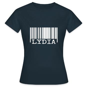 Code-barres Lydia - T-shirt Femme - marine - Devant - AI Model Female 172 dark (172cm)