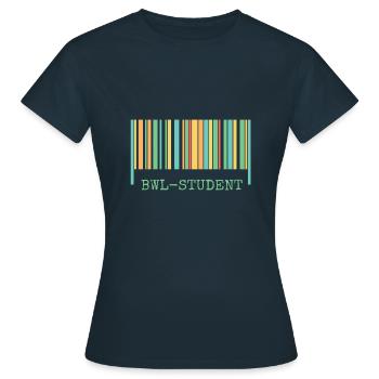 Strichcode bwl Student - Frauen T-Shirt - Navy - Vorne - AI Model Female 172 dark (172cm)