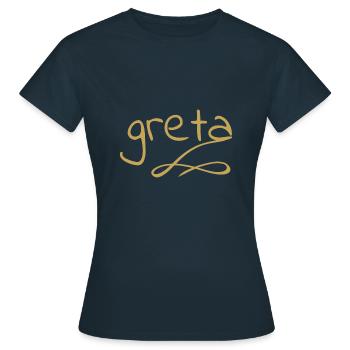 Vorname für greta greta als - Frauen T-Shirt - Navy - Vorne - AI Model Female 172 dark (172cm)