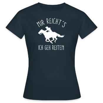 Mir reichts ich geh jetzt Reiten Pferde Shirt - Frauen T-Shirt - Navy - Vorne - AI Model Female 172 dark (172cm)