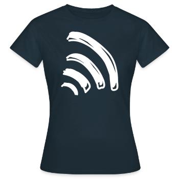 Ondes Wifi - T-shirt Femme - marine - Devant - AI Model Female 172 dark (172cm)