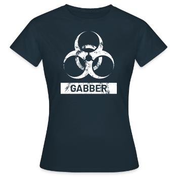 Gabber Biological Hazard Symbol - Danger Hardstyle - Women's T-Shirt - navy - Front - AI Model Female 172 dark (172cm)