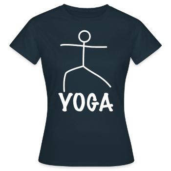Exercice de yoga - T-shirt Femme - marine - Devant - AI Model Female 172 dark (172cm)