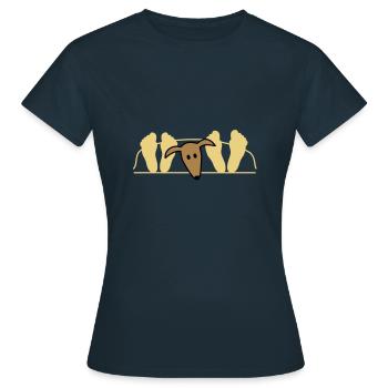 Galgo au lit - T-shirt Femme - marine - Devant - AI Model Female 172 dark (172cm)