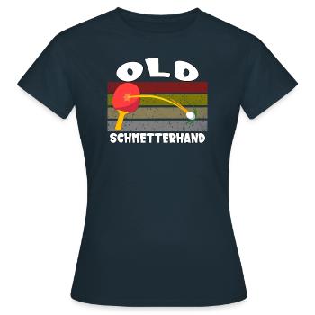 Old Butterfly Hand Table Tennis Design - Women's T-Shirt - navy - Front - AI Model Female 172 dark (172cm)