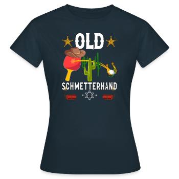 Old Butterfly Hand Table Tennis Design - Women's T-Shirt - navy - Front - AI Model Female 172 dark (172cm)