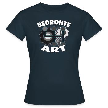 Bedrohte Art - Verbrennungsmotor Auto Design - Frauen T-Shirt - Navy - Vorne - AI Model Female 172 dark (172cm)