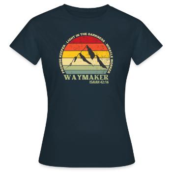 Waymaker Gardien de la promesse Faiseur de miracles Chrétien - T-shirt Femme - marine - Devant - AI Model Female 172 dark (172cm)