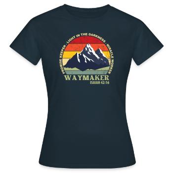 Waymaker Gardien de la promesse Faiseur de miracles Chrétien - T-shirt Femme - marine - Devant - AI Model Female 172 dark (172cm)