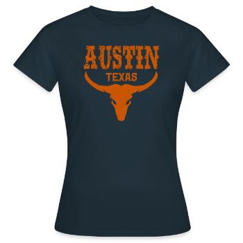 Austin, Texas - Women's T-Shirt - navy - Front - AI Model Female 172 dark (172cm)