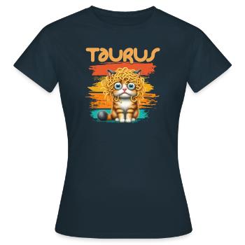 Zodiaque - Zodiaque - Tauraus - Taureau - T-shirt Femme - marine - Devant - AI Model Female 172 dark (172cm)
