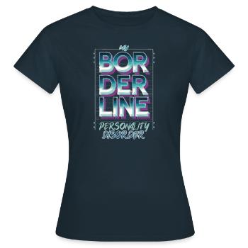 Borderline - Frauen T-Shirt - Navy - Vorne - AI Model Female 172 dark (172cm)