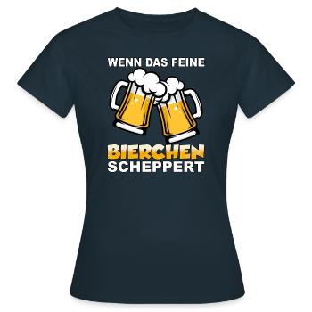Quand la bière fine s’entrechoque - T-shirt Femme - marine - Devant - AI Model Female 172 dark (172cm)