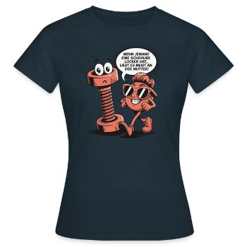 Si quelqu’un a une vis desserrée en disant - T-shirt Femme - marine - Devant - AI Model Female 172 dark (172cm)