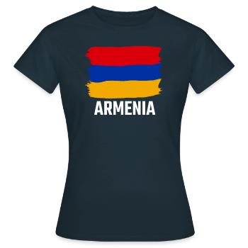 Armenia Armenia Flag Eagle Armenian - Women's T-Shirt - navy - Front - AI Model Female 172 dark (172cm)
