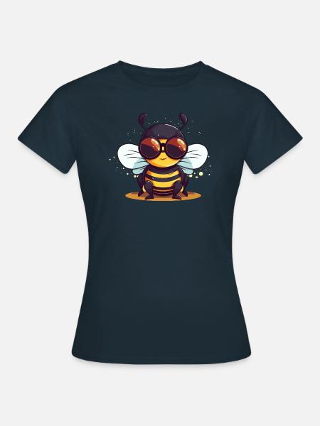 Biene Sonnenbrille Brummer Honigbiene - Frauen T-Shirt - Navy