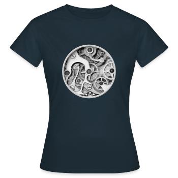 Clock - Clockwork Orange Clockwork Gear Clock - Women's T-Shirt - navy - Front - AI Model Female 172 dark (172cm)