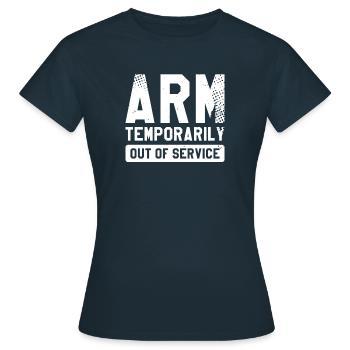 Blessure au bras temporairement hors service - T-shirt Femme - marine - Devant - AI Model Female 172 dark (172cm)
