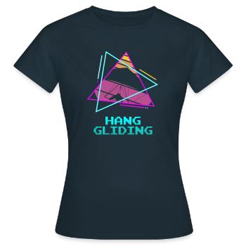 Retro Vintage Classic Hang Gliding Hang Glider - Frauen T-Shirt - Navy - Vorne - AI Model Female 172 dark (172cm)