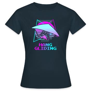 Retro Vintage Classic Hang Gliding Hang Glider - Frauen T-Shirt - Navy - Vorne - AI Model Female 172 dark (172cm)