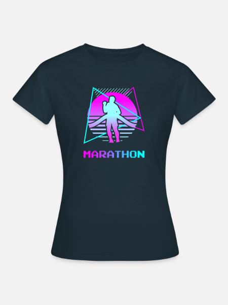 Retro Vintage Classic Marathon Marathoner - Women's T-Shirt - navy