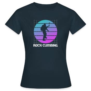 Retro Vintage Classic Rock Climbing Climber - Frauen T-Shirt - Navy - Vorne - AI Model Female 172 dark (172cm)