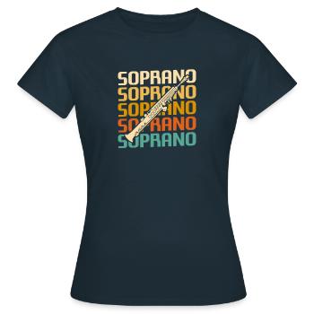 Retro Vintage Classic Soprano Instrument Guita - Frauen T-Shirt - Navy - Vorne - AI Model Female 172 dark (172cm)