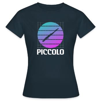 Retro Vintage Classic Piccolo Player Instrument - Frauen T-Shirt - Navy - Vorne - AI Model Female 172 dark (172cm)