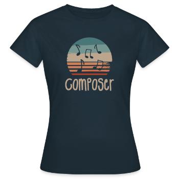 Retro Vintage Classic Composer Music Composing - Women's T-Shirt - navy - Front - AI Model Female 172 dark (172cm)