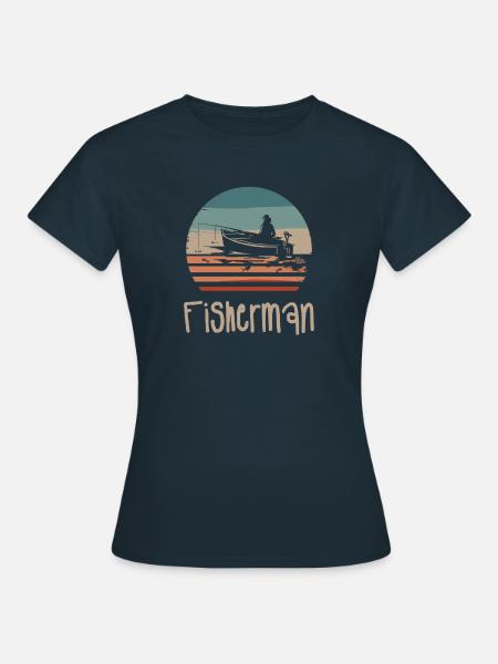 Retro Vintage Classic Fisherman Fishing - Frauen T-Shirt - Navy