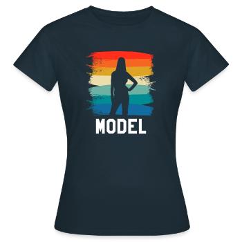 Rétro Vintage Classic Model Modélisation - T-shirt Femme - marine - Devant - AI Model Female 172 dark (172cm)