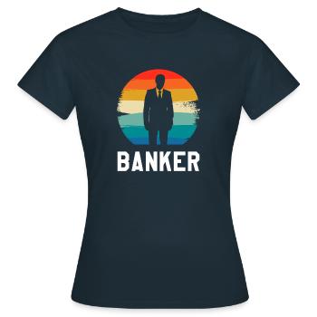 Retro Vintage Classic Banker Banking - T-shirt Femme - marine - Devant - AI Model Female 172 dark (172cm)