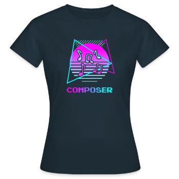Retro Vintage Classic Composer Music Composing - Women's T-Shirt - navy - Front - AI Model Female 172 dark (172cm)
