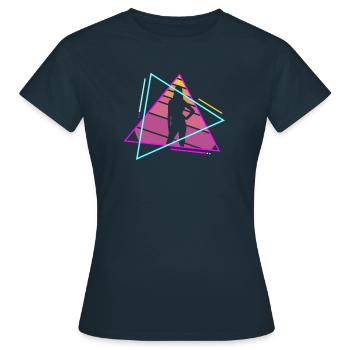 Rétro Vintage Classic Model Modélisation - T-shirt Femme - marine - Devant - AI Model Female 172 dark (172cm)