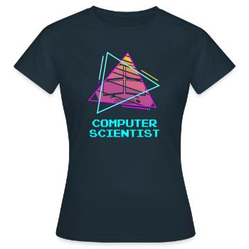 Retro Computer Scientist Information - Frauen T-Shirt - Navy - Vorne - AI Model Female 172 dark (172cm)