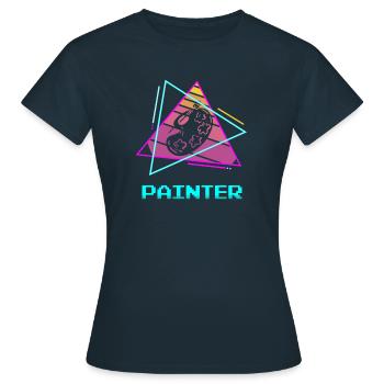 Retro Painter Paint Painting - Frauen T-Shirt - Navy - Vorne - AI Model Female 172 dark (172cm)