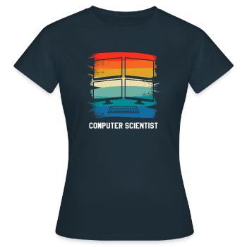 Retro Vintage Computer Scientist Information - Frauen T-Shirt - Navy - Vorne - AI Model Female 172 dark (172cm)