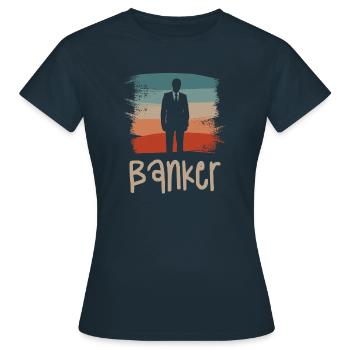 Retro Vintage Classic Banker Banking - T-shirt Femme - marine - Devant - AI Model Female 172 dark (172cm)