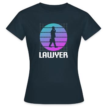 Retro Rechtsanwalt Rechtsanwalt - Frauen T-Shirt - Navy - Vorne - AI Model Female 172 dark (172cm)