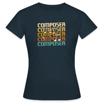 Retro Vintage Classic Composer Music Composing - Women's T-Shirt - navy - Front - AI Model Female 172 dark (172cm)