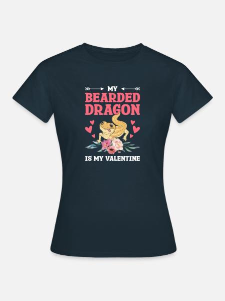 Mein bärtiger Drache ist mein Valentinstag - Frauen T-Shirt - Navy
