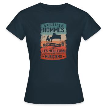 Mais Les Meilleurs Sont Musiciens Musique Musicien - T-shirt Femme - marine - Devant - AI Model Female 172 dark (172cm)