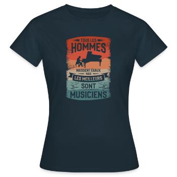 Mais Les Meilleurs Sont Musiciens Musique Musicien - T-shirt Femme - marine - Devant - AI Model Female 172 dark (172cm)